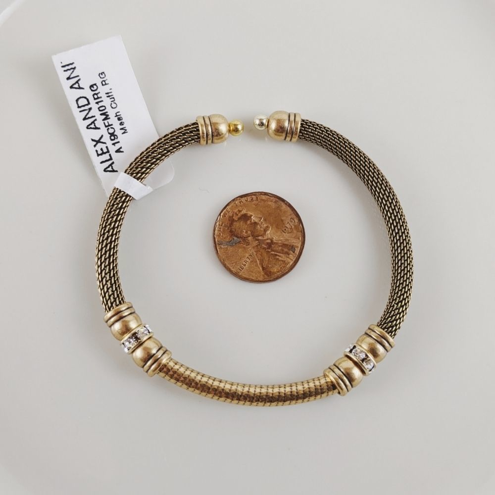 Alex and Ani Rafaelian Gold Mesh Layering Cuff NWT